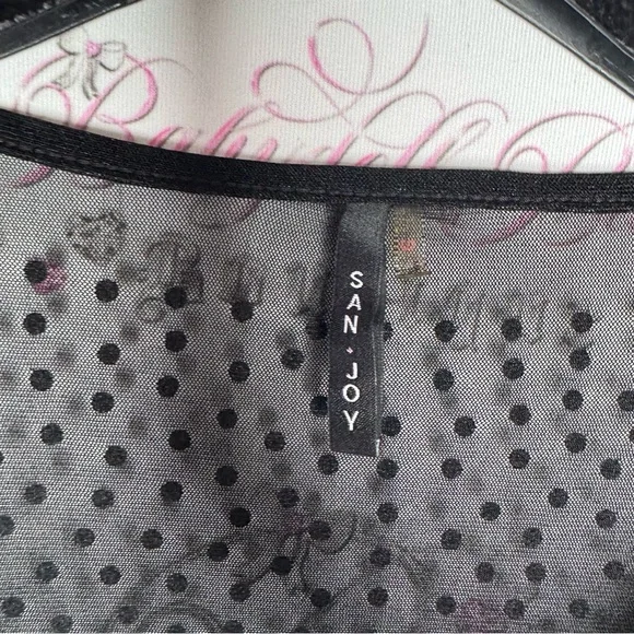 San joy dress rhinestones bling diamonds crystals mesh black silver new years - Picture 9 of 10